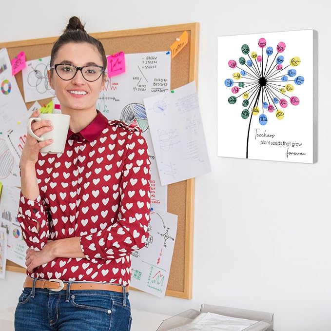 SHLINCO Teacher Thank You Gift Box, DIY Personalized Student Fingerprint Keepsake Set, Unique Year-End Gifts from Students to Teachers, Teacher Plant Seeds