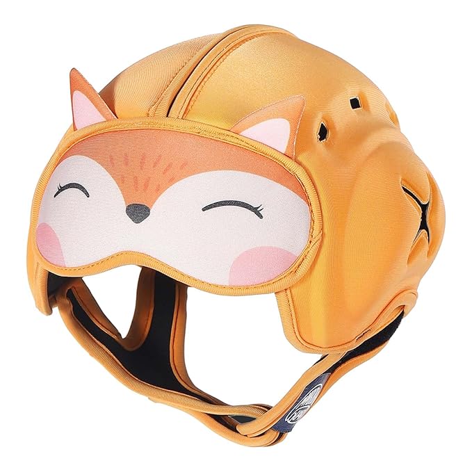 Baby Safety Helmet for Crawling & Walking - Ultra Lightweight Adjustable Infant Head Protector 10-24 Months, Breathable Anti-Collision Soft Helmet with Secure Fit Design (Fox)