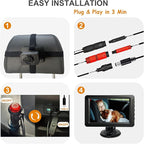 Night Vision Baby Car Camera, 5" HD 1080P IPS Display with 3X Zoom & 360° Adjustment - USB/Cigarette Lighter Powered, HD Backseat Baby Monitor for Rear Facing Infant Safety in Cars/Trucks/SUVs