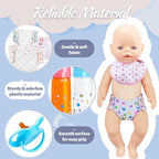 10 Pcs Baby Doll Bottle Feeding Accessories,Baby Doll Pretend Feeding and Caring Set for Kids Girls Ages