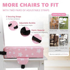 Booster Seat for Kitchen Chair with Adjustable Straps, Toddler Booster Seats for Dining Table Portable for Travel Camping Eating, Booster Cushion for Table for Baby Child Infant Kid Boy Girl
