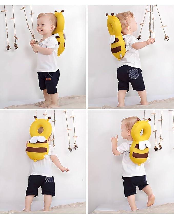 PandaEar Baby Head Protection Backpack, Toddler Walking Head Protector, Adjustable Head Protector Pad Safety Cushion (Yellow)