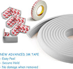 Baby Proof Corners 20.4ft and Edges with Furniture Corner & Edge Safety Bumpers, Impact-Absorbent 18ft Bumper & 8 Foam Corner Protectors, Thick, Odorless Table Edge Protectors for Baby | Grey