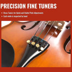 1/2 Size Violin for Kids, Half Size Fiddle - Solid Spruce & Maple with Lightweight Case, Brazilwood Bow, Shoulder Rest, Digital Tuner (Child Beginner Kit MVA-800)