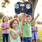 WERNNSAI Video Game Piñata - Game Controller Piñata Bundle with Blindfold and Bat for Boys Kids Piñata Gaming Theme Party Decoration Supplies Pull String Piñata for Birthday Party Celebration Blue