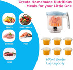 EVLA'S Baby Food Maker, Steamer, Blender, Baby Food Processor for Healthy Homemade Baby Food in Minutes, Touch Screen with 6 Reusable Food Pouches, Baby Registry Essential, Blue