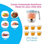 EVLA'S Baby Food Maker, Steamer, Blender, Baby Food Processor for Healthy Homemade Baby Food in Minutes, Touch Screen with 6 Reusable Food Pouches, Baby Registry Essential, Blue