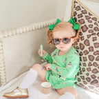 Wee Ones Girls' Plain Wrap Classic Grosgrain Hair Bows on a WeeStay No-Slip Hair Clip, Handmade, Small, Green