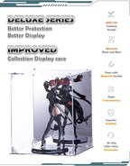 Acrylic Display Case, Mirrored Back and Base, UV Protected, Front Door with Magnetic Buckle, Display Box, Dustproof Showcase for Figures, Collections, Models, Toys (8x8x12 inch, 20x20x30 cm)