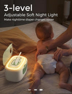 Momcozy New Baby Wipe Warmer, 100pcs Larger Capacity Wipe Dispenser, 10-Min Fast Heating with 4 Temperature Modes, Innovative Spring Design, Silicone & Top Seals,Quick Even Heating, 3-Level Nightlight