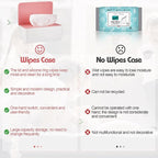 Diaper Wipes Dispenser Wipes Holder, Wipes Tissue Case Keeps Wipes Fresh Tissue Wipes Container with Lid (Pink)