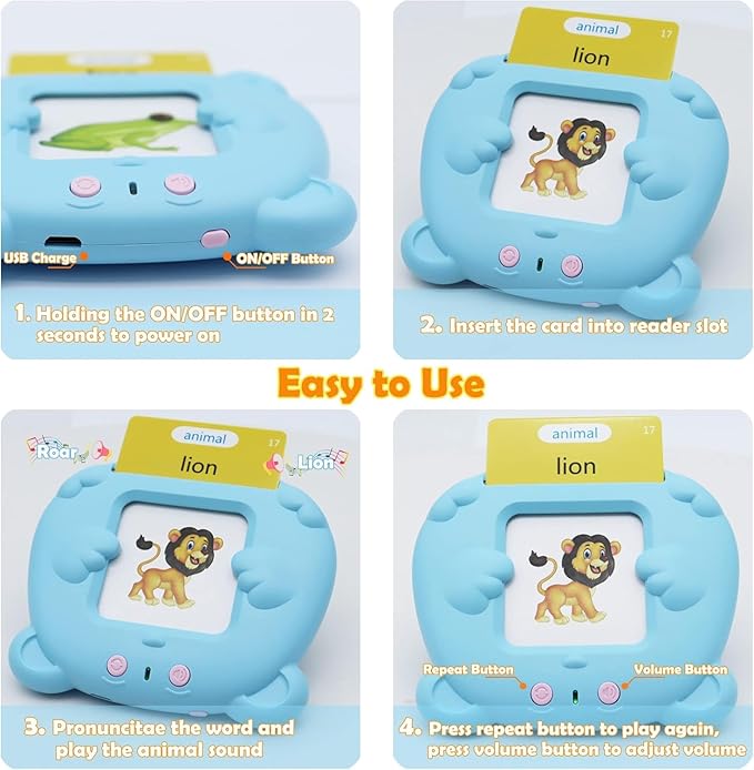 MAYAPHILOS German and English Bilingual Pocket Speech with 510 Sight Words, German Language Learning Toys for Kids, Audible Talking Flashcards, Toddlers' Sensory Preschool Educational Birthday Gifts