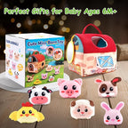 Baby Toys 6-12 Months, Soft Barn Toy with 6 Stuffed Farm Animals, Rattle, Crinkle, Mirror, Sensory Toys for Toddlers 1-3, 6 7 8 9 10 Month Old Baby Toys, Montessori Toys Gift for 1 Year Old Boy Girl