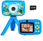 SUZIYO Camera for Kids with Tripod, Digital Video Camcorder 1080P 2.4 Inch HD,Best Birthday Christmas Electronic Toys Gifts for Childen Age 3 4 5 6 7 8 9 Years Old Boys with 32G SD Card, Blue