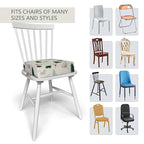 Toddler Booster Seat for Dining Table, Portable Booster Seat for Kitchen Chair, 4 Inch High-Density Foam Cushion with Adjustable Safety Straps and Non-Slip Bottom, Perfect for Kids Travel and Daily