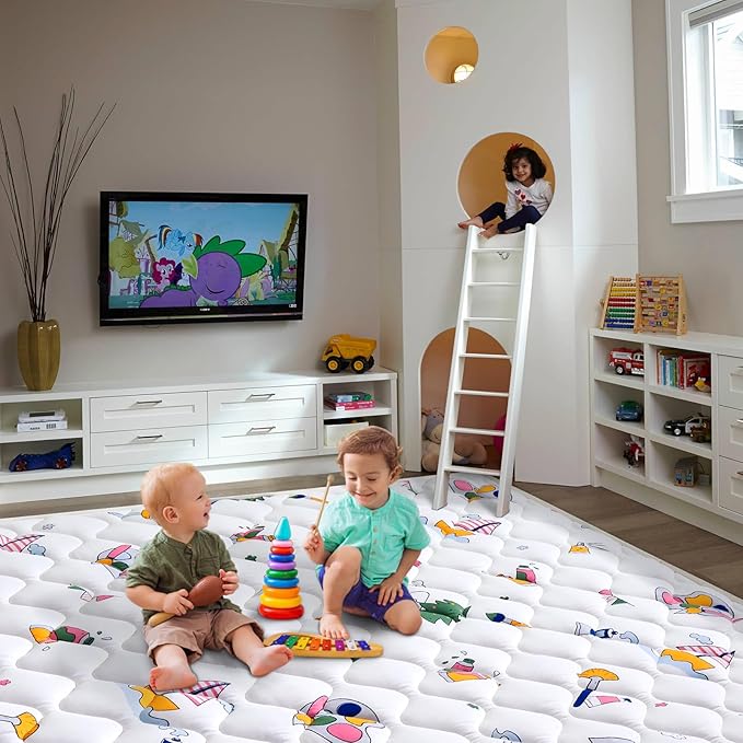 Baby Play Mat - 79" X 63",Premium Thicker Foam One-Piece Crawling Mat, Machine Washable, Extra Large Anti-Slip Activity Playmat for Babies, Toddlers & Infants