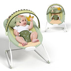 Baby Bouncer, Soothing Vibrations Infant Seat, Portable Baby Bouncer Seat with Music, for 0-6 Months 6-20 lbs(Green)