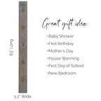 Wooden Growth Chart for Wall - Height Growth Chart for Kids, Kid Height Wall Chart, Height Measurement for Wall, Height Chart for Kids - Love Grows Here, Skinny Grey (63""x5.75"")