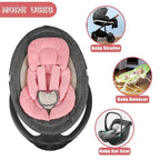GFU Infant Car Seat Insert Head and Body Support, Reversible Newborn Insert for Carseat with Strap Pads, Soft Stroller Cushion Pillow Insert for Boys and Girls, Fits for Stroller, Swing, Red