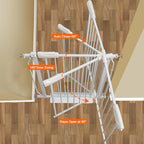 Extra Wide Baby Gate Extra Tall Dog Gate for Stairs Doorways White Metal Tension Child Pet Safety Gates with Pressure Mount 62-67 Inch (White)