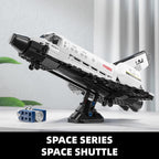 Space Shuttle Building Block Set -Spaceship Building Toy with Stretchable Satellite, Translucent Design Collection for Home or Office Decor, Birthday Gift for Adults & Boys 8-12 (536PCS)