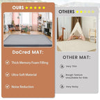 Baby Play Mat for Floor - 1.4" Thick Memory Foam Rug, 80"x70" Playpen Tummy Time Mat, Soft Velvet Nursery Rug, Large Padded Crawling Mats, Cushioned Pads for Playroom Toddlers, Infants, Yoga, Tatami