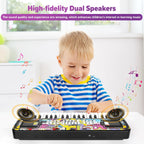 Kids Keyboard Piano, 37 Keys Keyboard Electric Digital Piano, Early Learning Educational Musical Toys Piano for Kids Toddlers Beginners with Music Stand, Microphone - Christmas Birthday Gifts, Black