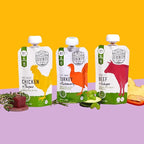 Serenity Kids 6+ Months Chicken Baby Food Pouches - BPA-Free Pouches - Free-Range Chicken & Organic Parsnip, Beet & Thyme - Protein-Rich & No Added Sugar - 3.5 Oz, 12 Pack