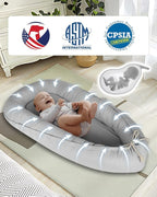 Baby Lounger - Infant Lounger for Newborn 0-24 Months, Pure Cotton Breathable Baby Nest Lounger Cover, Newborn Essentials for Baby Boys & Girls, Portable Baby Lounger for Home and Travel