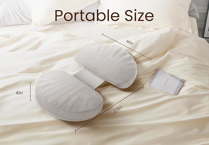 Pregnancy Pillow for Sleeping Memory Foam Pillow for Side Sleeper, Maternity Pillow Support for Back, Belly, HIPS for Pregnant Women, Portable and Adjustable Travel Wedge Velvet Grey