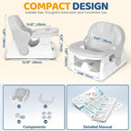 Orzbow Baby Bath Seat for Babies Sitting Up, Bath Seats for Babies 6-12-24 Months & Up with Adjustable Backrest, Non-Slip Baby Bathtub for Newborn Infant Toddler, Strong Suction & Comfortable, Gray