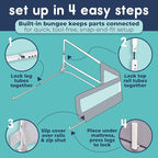 hiccapop 44" x 19" Bed Rail for Toddlers, Heavy-Duty Safety Bed Rail for Twin, Full, Queen Beds, Soft Mesh Cover & Swing-Down Design, Easy No-Tool Installation (White)