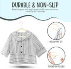 25 Premium Kids Velvet Hangers - 14" Non-Slip Clothes Hangers for Kids & Preteens - Ultra Slim, Space-Saving, Strong & Durable Hangers with 360° Swivel Hook - Beige