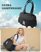 Monogram Gifts-Women Duffle Bag with Initial, Personal Item Travel Bags，Gym Bag with Wet Pocket，Lightweight Travel Bags Personalized Tote with Makeup Pouch