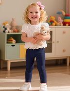 Witwot 5 Pack Toddler Leggings Baby Girl Cotton Pants Toddler Girls Clothes Size 18M-5T