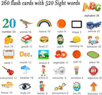 Lapare Audible Learning Toy with Music for Toddler Age 1 2 3 4 5, 520 Sight Words Flash Cards Kindergarten Toy for Boys to Learn Alphabet Number Color Shapes and More