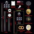 TONIFUL 4 Set Black Gold Balloon Stand Kit for Birthday Decorations for 70th,Balloon Centerpieces for Table Party Decorations Cheers to 70 Years Old Birthday for Men and Women