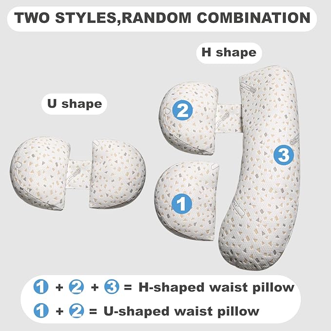 Pregnancy Pillow for Women - Maternity Pillow for Back Pain Relief & Full Body Support, Soft Sleeping Pillow with Removable Cover for Side Sleepers and Pregnancy