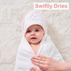 Viviland Baby Towels and Wash Cloths Set - Hooded Towels, Face Towels, Burp Cloths or Wipes - Absorbent Bath Towels - 6-Pack, Size 28 x 28 Inch (Pink Unicorn)