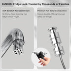 Fridge Lock (2 Pack),Refrigerator Lock with Keys,for Fridge, Cabinet Locks, Drawers, Dishwasher, Toilet and Child Safety Cabinet Locks, 3M Adhesive No Drilling (Black)