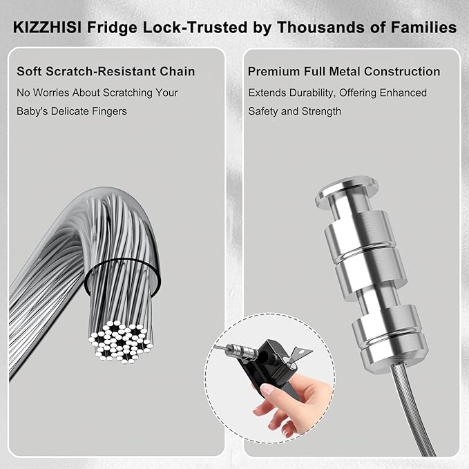 Fridge Lock (4 Pack),Refrigerator Lock with Keys,for Fridge, Cabinet Locks, Drawers, Dishwasher, Toilet and Child Safety Cabinet Locks, 3M Adhesive No Drilling (Black 4pcs)