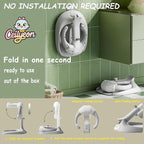 Baby Bath Stand,Foldable & Adjustable 5 Levels Infant Bath Seat,Upgraded Bath Shower Standing Support for Babies 6 Months & up,Non-Slip|Easy to Clean|Convenient for Travel,No Assembly Need(Grey)