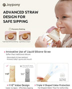 Sippy Cups for Toddlers 1-3, Spill Proof Weighted Straw Cup with Handle for Baby 6 Months + old, 2 Pack, Total 4 Silicone Straws, PPSU, BPA Free, 9 oz (Pink)