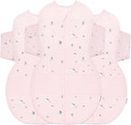 Happiest Baby SNOO Sleep Sack - 100% Organic Cotton Baby Swaddle Blanket - Doctor Designed Promotes Healthy Hip Development - 3-Pack Bundle (Rose Planets, S, M, L)