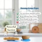 Bamboo Suction Plate and Bowl Set for Babies 7 Feeding Essentials Baby Led Weaning Supplies BPA Free Eco-Friendly (Purple)