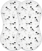 2 Pack Muslin Burp Cloths Stabyhoun Dogs White Cotton Baby Burp Cloths Soft Burping Cloth Absorbent Spit Up Rags for Newborn Baby Boys Girls 22x11 Inch