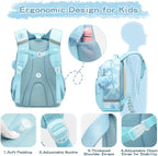 Cusangel Backpack for Girls Boys School Bookbags Kindergarten Elementary Lightweight Waterproof Multifunctional Large Capacity for kids(17 inch Fun Prints)