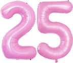 GOER Number 25 Balloons for 25th Birthday Party Decorations,42 Inch Jumbo Foil Helium 52 Balloons for 52nd Birthday Party Decoration (Light Pink)