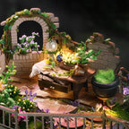 CUTEBEE DIY Dollhouse Miniature Kit, DIY Wooden Dollhouse Kit Miniature House Kit Tiny House Kit, Creative Room Idea (Magic House)