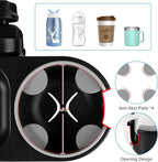 Accmor Stroller Cup Holder with Tray, Universal Cup Holder, Bike Bottle Holder, 360° Rotatable Large Caliber Drinks Holder for Stroller, Bike, Wheelchair, Walker
